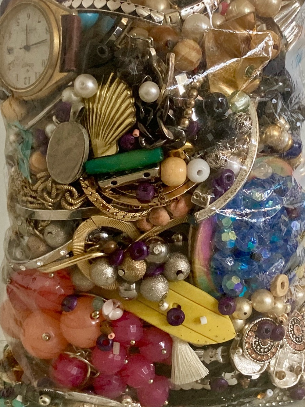 Mystery 3 lb + Fun crafters jewelry accessories parts Lot Vintage Modern